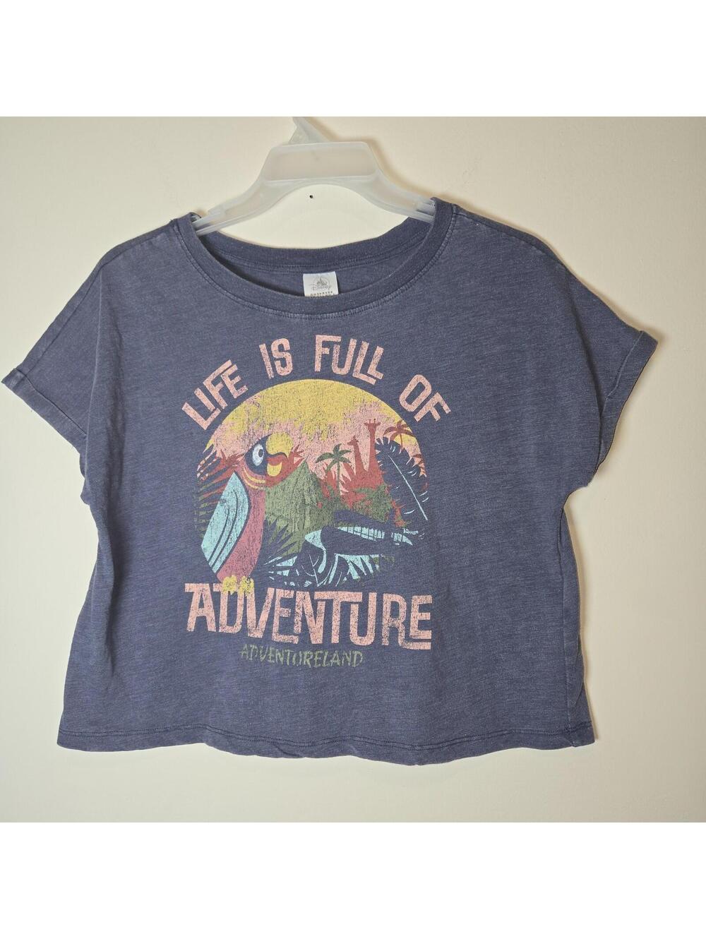 Disney Parks Adventureland Life is Full of Adventure Crop T-Shirt Womens M